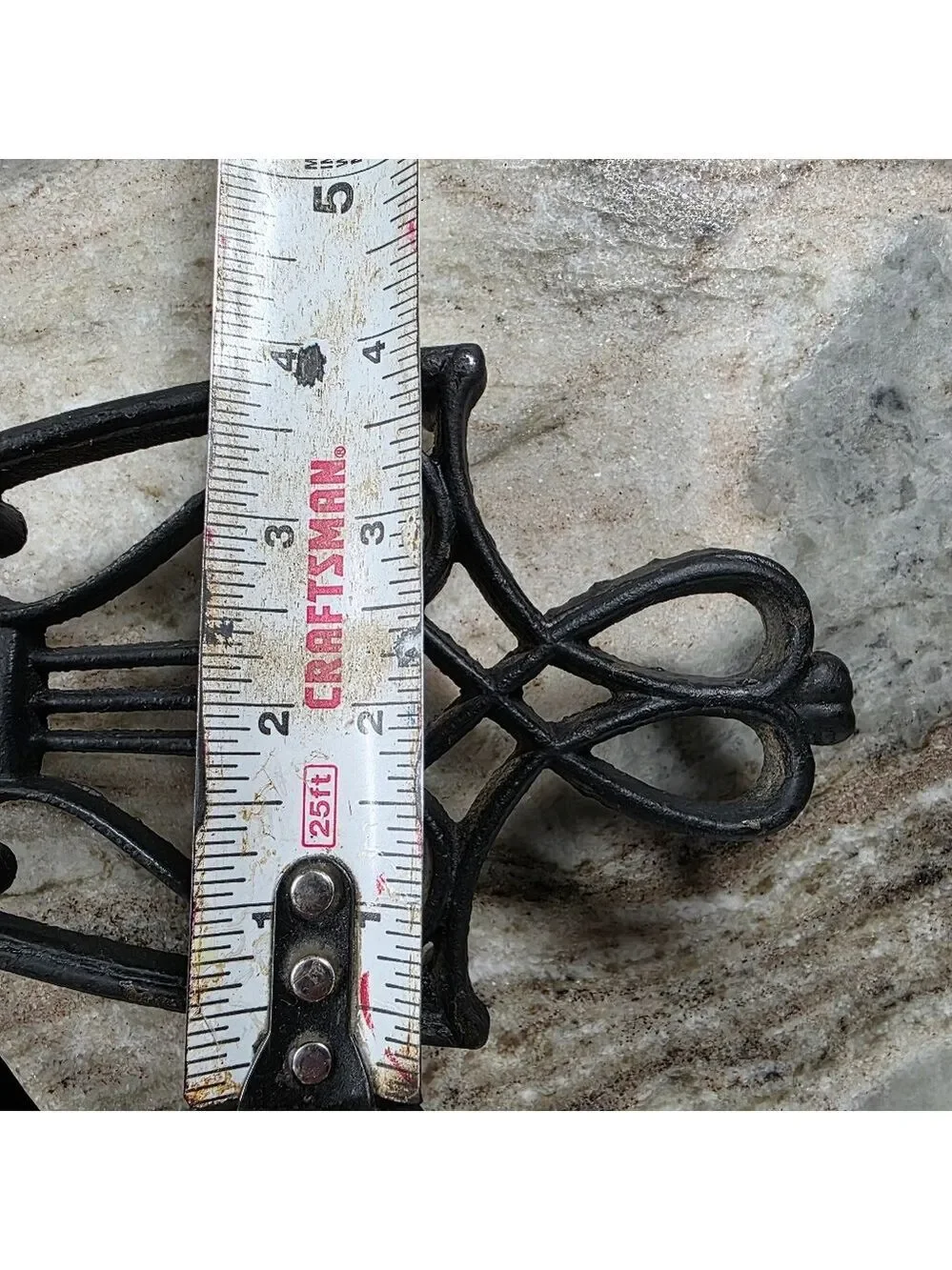 ​Vintage Cast Iron Lyre and Pineapple Trivet - 3 Legged Sad Iron Stand